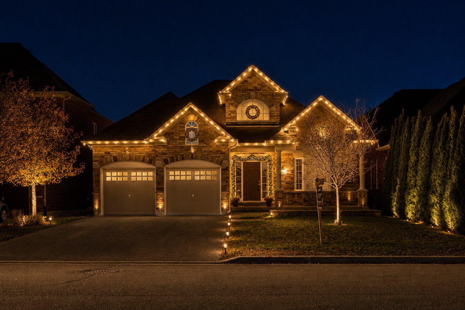 Warm White Christmas lighting example